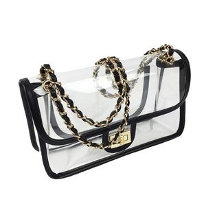 Clear, Stadium handbag. Transparent Game-day purse